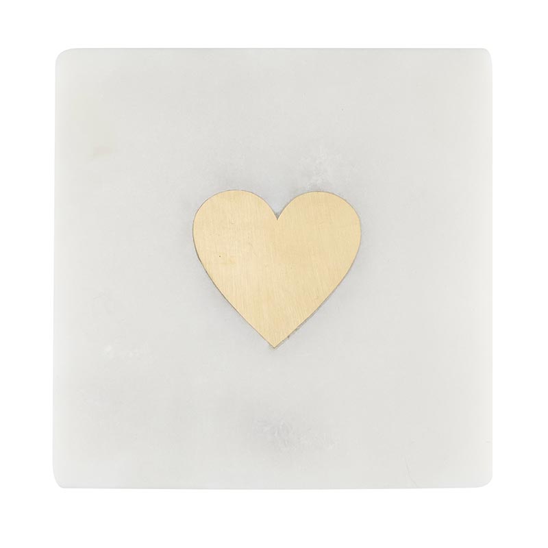 Marble Heart Coasters - Silk & Twine Gift Co