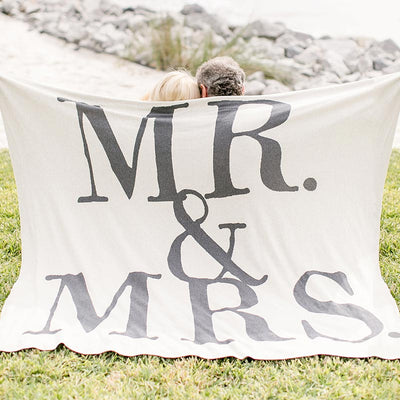 Luxe Mr + Mrs Throw Blanket - Silk & Twine Gift Co